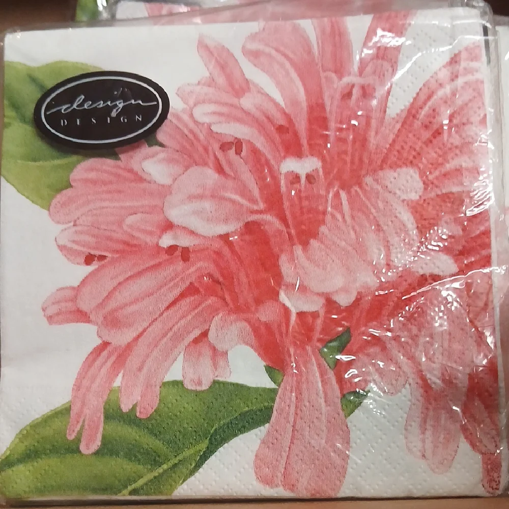 Oasis flower 20 party beverage napkins nwt